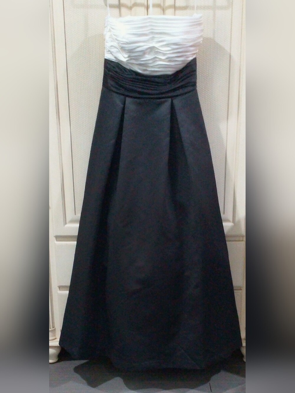 Camille La Vie Black and White Strapless A-Line Formal Dress